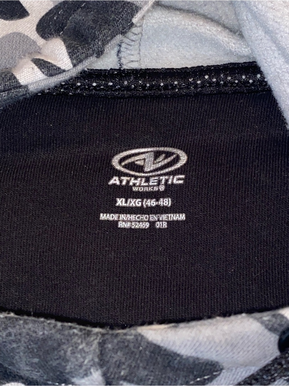 Athletic Works Black Hoodie with Gray Camo Trim - Picture 5 of 9